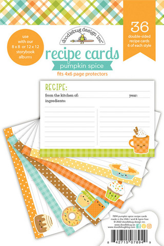 Doodlebug Pumpkin Spice Recipe Cards -korttikuvat
