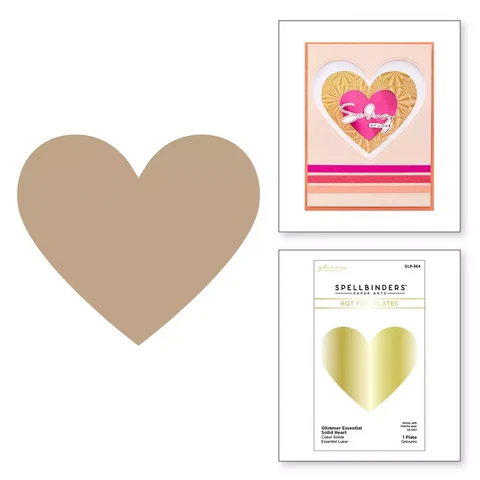 Spellbinders Glimmer Hot Foil -kuviolevy Glimmer Essential Solid Heart