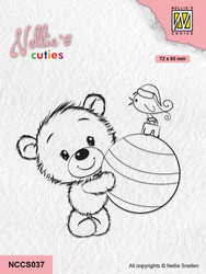 Nellie's Choice leimasin Bear with Christmas Ball