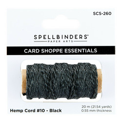 Spellbinders Hemp Cord, hamppunaru, musta