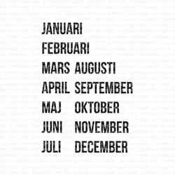 Gummiapan leimasin Swedish Months