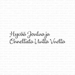Gummiapan leimasin Hyvää Joulua ja Onnellista Uutta Vuotta