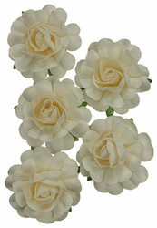 Scrapberry paperikukat Jubilee Roses, white
