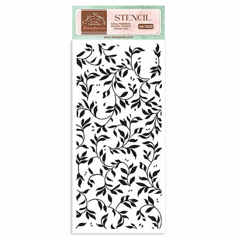 Stamperia sapluuna Create Happiness, Welcome Home, Leaf Pattern
