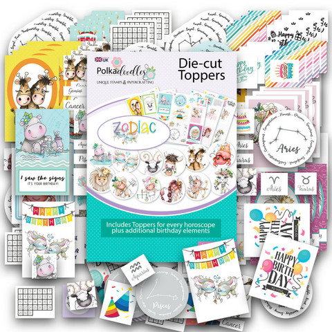 Polkadoodles Zodiac Die-Cut Toppers -pakkaus
