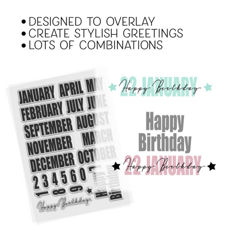 Polkadoodles Happy Birthday Dates & Messages Layering -leimasinsetti