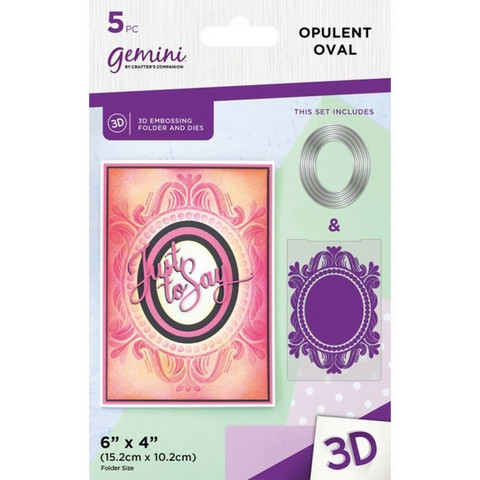 Gemini 3D kohokuviointikansio ja stanssisetti Opulent Oval