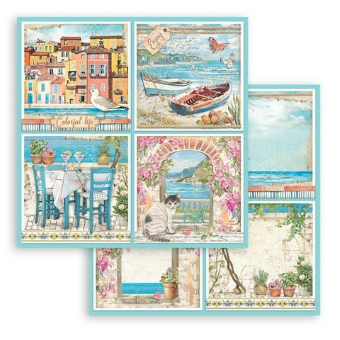 Stamperia Blue Dream skräppipaperi 4 Cards