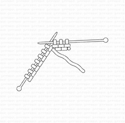 Gummiapan leimasin Knitting Needles & Yarn