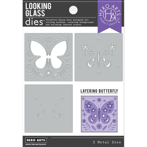 Hero Arts Looking Glass Layering Butterfly -stanssi