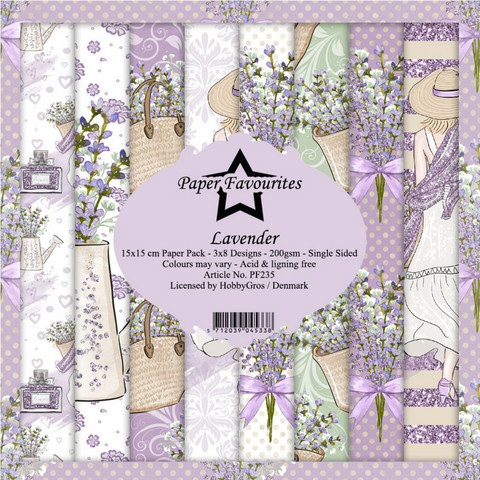 Paper Favourites Lavender -paperipakkaus, 15 x 15 cm