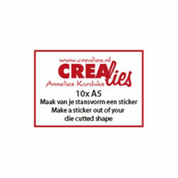 Crealies 2-puolinen tarra-arkki, A5, 10 kpl