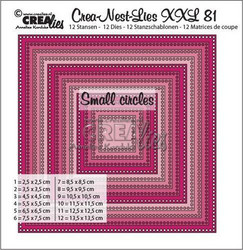 Crealies XXL stanssisetti 81, Squares with Small Circles