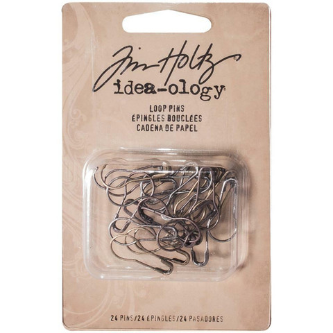 Tim Holtz Idea-Ology Loop Pins -hakaneulat, 24 kpl