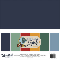 Echo Park Let's Travel, Solids -paperipakkaus, 12