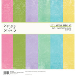 Simple Stories Simple Vintage Life In Bloom, Basics -paperipakkaus, 12