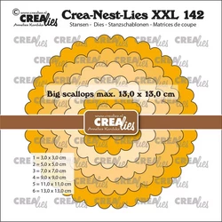 Crealies XXL stanssisetti 142, Big Scalloped Circles