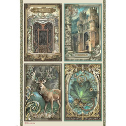 Stamperia riisipaperi Magic Forest, Cards