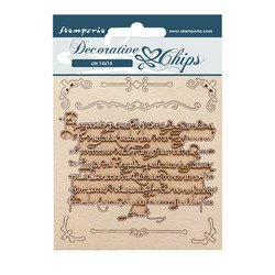 Stamperia Decorative Chips kuvioleike Vintage Library, Letters