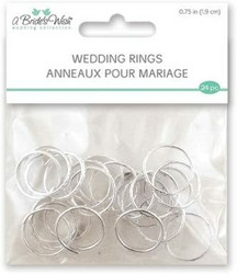 Multicraft Wedding Rings -metallikoristeet, hopea, 24 kpl