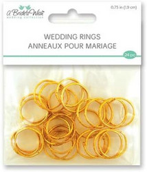 Multicraft Wedding Rings -metallikoristeet, kulta. 24 kpl