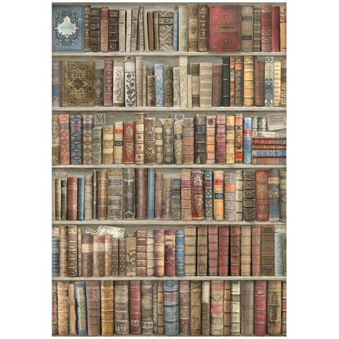 Stamperia riisipaperi Vintage Library, Bookcase