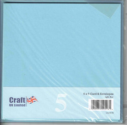 CraftUK korttipohjat ja kirjekuoret, vaaleansininen, 6