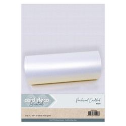 Card Deco Helmiäiskartonki, sävy White, 10 kpl