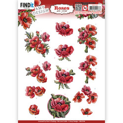 Amy Design Roses Are Red 3D-kuvat Poppies