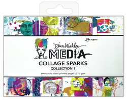 Dina Wakley Media Mixed Media Collage Sparks -paperipakkaus 1