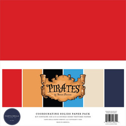 Carta Bella Pirates, Solids -paperipakkaus, 12