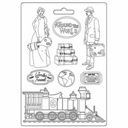 Stamperia Soft Mould -muotti Around the World, Train, A5