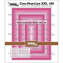 Crealies XXL stanssisetti 153, Rectangles With Wavy Lines