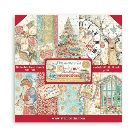 Stamperia paperipakkaus Christmas Greetings, 12