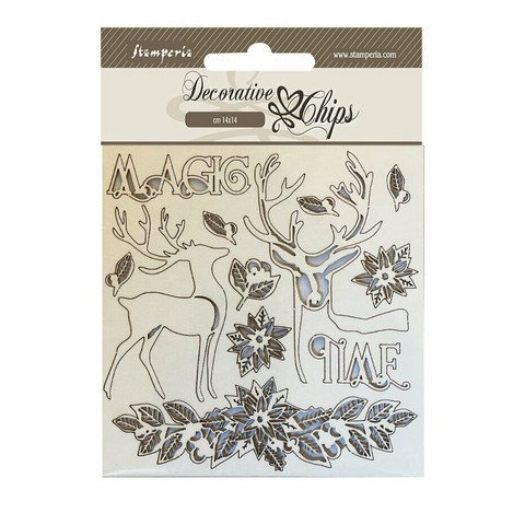 Stamperia Decorative Chips kuvioleike Christmas, Magic Time