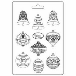Stamperia Maxi Mould -muotti Christmas Bells and Balls, A4