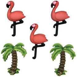 Buttons Galore napit Pretty Flamingo