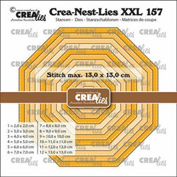Crealies XXL stanssisetti 156, Octagon with Stitch