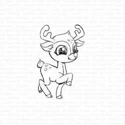 Gummiapan leimasin Happy Reindeer