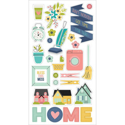 Simple Stories Domestic Bliss Chipboard -tarrat