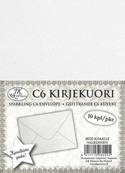 Kirjekuori C6 Kimalle, Valkoinen  , 10kpl