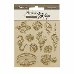 Stamperia Decorative Chips kuvioleike Songs of the Sea, Shells and Fish