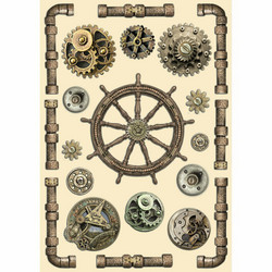 Stamperia Wooden Shapes -puukuviot Songs of the Sea, Rudder and Pipes