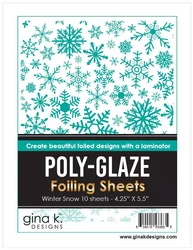 Gina K. Designs POLY-GLAZE Foiling Sheets, foliointiarkit, Winter Snow