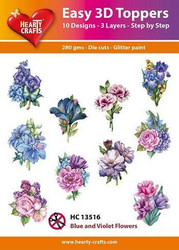 Valmiiksi leikattuja 3D kuvia, Blue and Violet Flowers