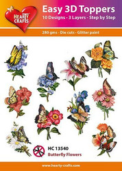 Valmiiksi leikattuja 3D kuvia, Butterfly Flowers