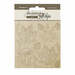 Stamperia Decorative Chips kuvioleike Woodland, Mushrooms and Leaves