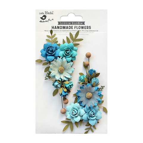 Little Birdie Fairy Rosa paperikukat Aqua Medley
