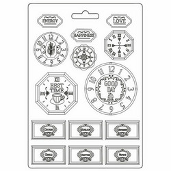 Stamperia Maxi Mould -muotti Coffee and Chocolate, Clocks, A4