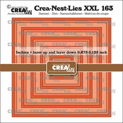 Crealies XXL stanssisetti 163, Inchies Squares